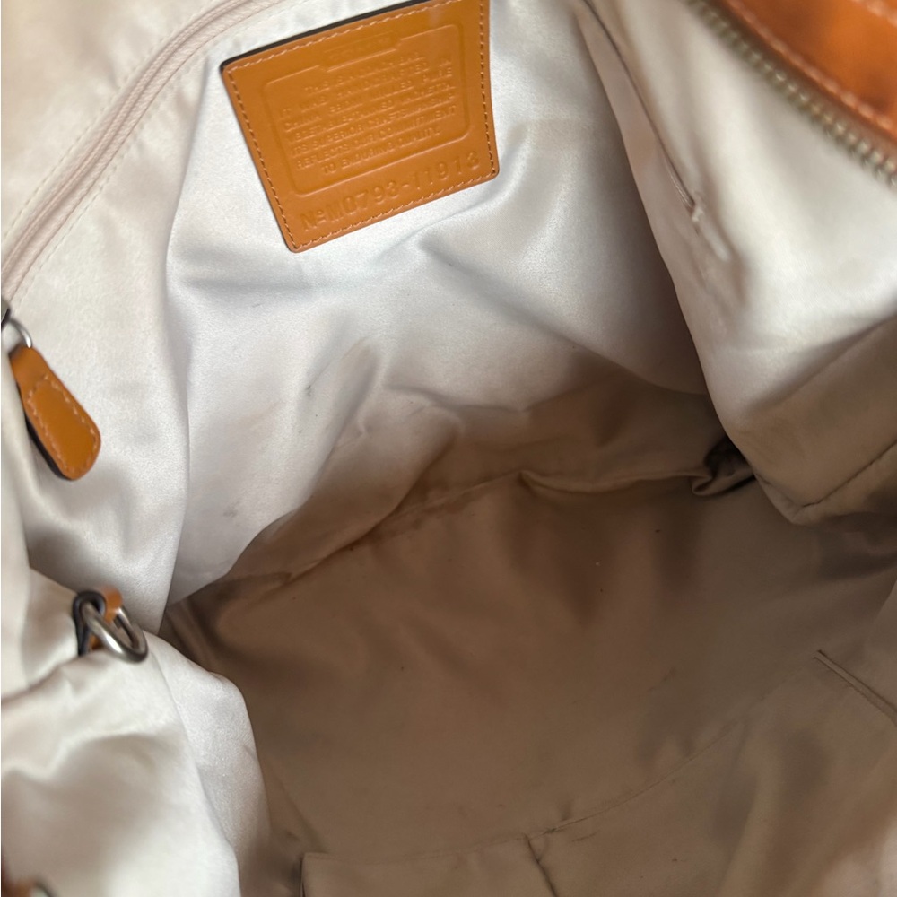Coach Tan Leather Hobo Bag with Fringe - Picture 6 of 9
